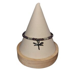 Elegant Silver and Brown Dragonfly Bracelet